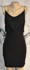 CALVIN KLEIN NEW NWT Black Draped Bodice LBD Dress 4 Gold Tone Chain Strap Lined