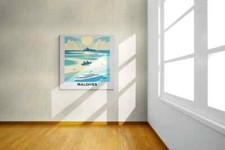 RETRO TRAVEL POSTER: Maldives Poster: Maldives, Tourism Poster, Maldives Canvas