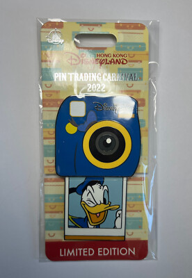 HKDL Polaroid Series Pin Trading Carnival 2022 Donald Duck LE400 Blue Camera