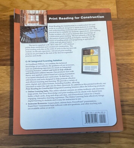 Print Reading for Construction Residential and Commercial: Text book only - Imagen 3 de 3