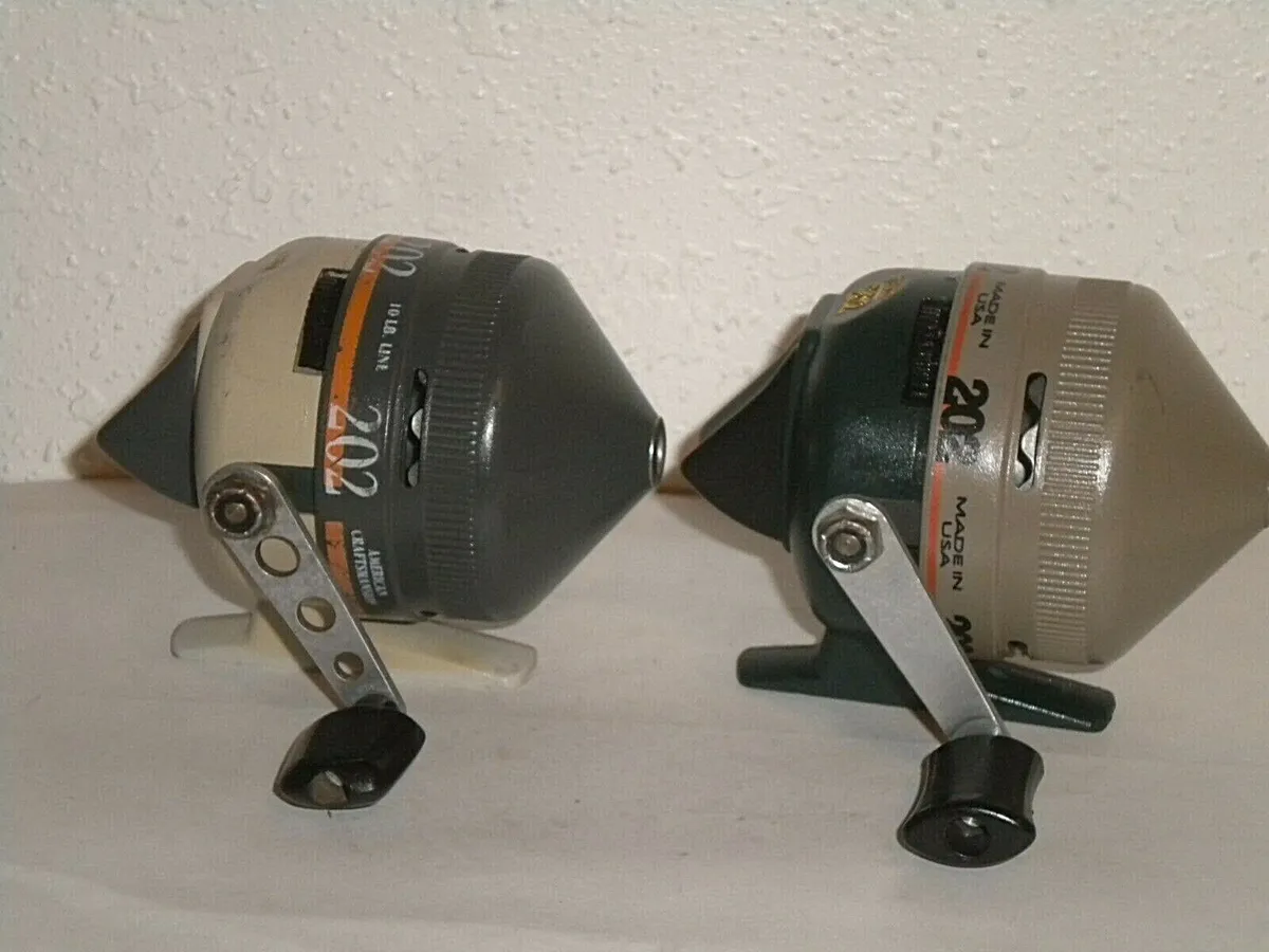 Two Vintage Zebco 202 Spincasting Fishing Reels - Made in USA