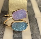 Vintage Double Druzy Quartz Crystal Ring Size 7 — photo 1