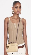 Tory Burch ROMY SLIM Woven Top Handle Bag 295 NEW RARE