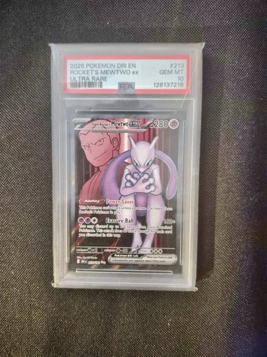 ⭐️PSA 10 Team Rocket’s MEWTWO EX Pokémon - Destined Rivals 213/182 ⭐️ Gem Mint!