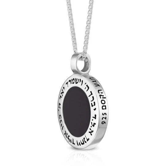 Collana in argento sterling e onice con benedizione sacerdotale - Immagine 2 di 2