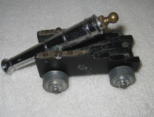 Vintage Cannon Silver Diecast Cap Gun Made in Italy 4.5" cast iron