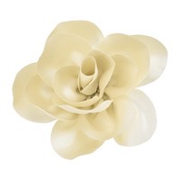 Satin Rose Blumenbrosche FüR Damen, 15 Cm GroßE BlüTe, Beige-Gelb