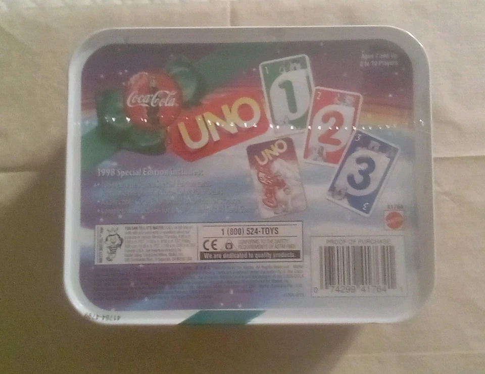 Vintage UNO Card Game In COCA-COLA Polar Bears Collector's Tin 1998 Coke Sealed  - Image 2 of 4