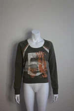 EDC by Esprit Military Green Brushed Soft Cotton Pullover Light Sweater Sz M New