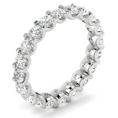 1,00 kt 100 % natürlicher runder Diamant voller Ewigkeit Ehering Weißgold hergestellt in UK