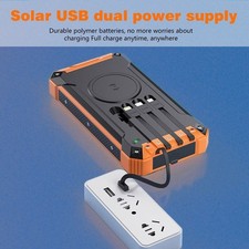 60000mAh Super Solar Power Bank Portable External Battery Wireless Fast Charging