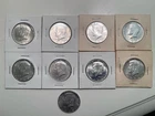Eight Kennedy 90% Silver 1964 Half Dollars Plus One 1969-D Kennedy 40% Silver