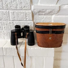 Vintage Optex De Luxe 7x35 Binoculars Double Coated Weathersealed w/ Case Japan