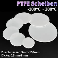 10x Białe tarcze PTFE Okrągła płyta Plastikowe podkładki Ø 5mm do 150mm