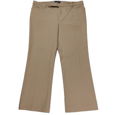 Lauren Ralph Lauren Adelle Pants Ladies Size 16 Beige Wide Leg Casual Relaxed