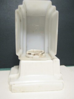 ANTIQUE DECO PORCELAIN BATHROOM LIGHT FIXTURE W/ ORIG. GLASS SHADE ITEM #1