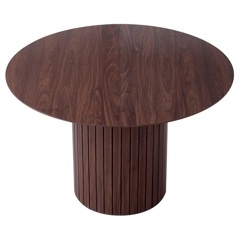 Runder Esstisch Esszimmertisch Küchentisch mit rundem Holzsockel Dunkelbrau ⌀120