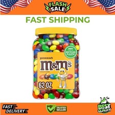 M M's Peanut Milk Chocolate Candy Bulk Jar 62oz 3lb Fresh Resealable Party Snack
