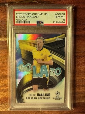2020 Topps Chrome UCL Golazo Erling Haaland Borussia Dortmund #GOLEH PSA 10