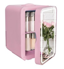 Mini Fridge for Home Or Car 8L Skincare Fridge with LED Mirror