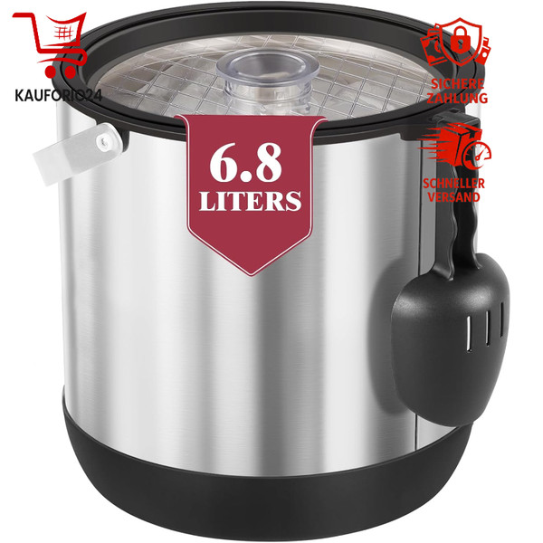 EiswüRfelbehäLter 6,8L Edelstahl Doppelwandig Isoliert Bpa-Frei Mit Deckel Und-image