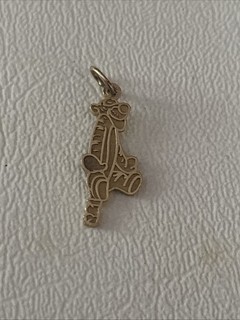 Disney Winnie the Pooh Tigger 14K Yellow Gold Cartoon Pendant Charm Van Dell