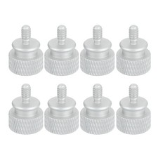 8Pcs 6-32 UNC 12x16mm ODxH Aluminum Thumb Screws for Pc Side Panel, White