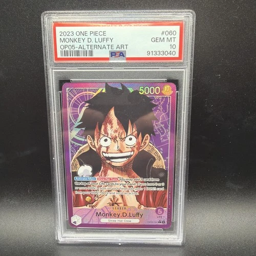 One Piece OP05-060 Alt Art Leader Luffy  Alternate Parallel English PSA 10