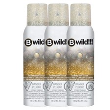 Jerome Russell Bwild Temporary Hair  Body Glitter Spray 3.5 oz - Gold 3 set 