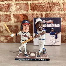 Chipper Jones & Hank Aaron Atlanta Braves A-List Goats Bobblehead