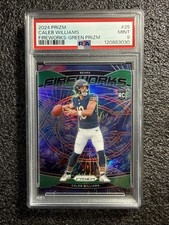 2024 Panini Prizm Football Fireworks Green Prizm #25 Caleb Williams RC  PSA 9