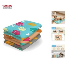 1 Pack 3 Super Soft Pet Blankets for Dog Cat, Cute Paw Print Heart Washable F...