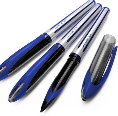 Uni Ball AIR 0.7mm Rollerball Pens Pack of 3 Blue Ink Medium Point