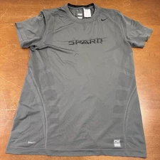 VINTAGE Nike Shirt Mens XL Gray Short Sleeve Pro Fitted Dri Fit Active SPARQ