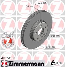 2x ZIMMERMANN Bremsscheibe für MERCEDES-BENZ C-KLASSE (W205) vorne Ø318mm
