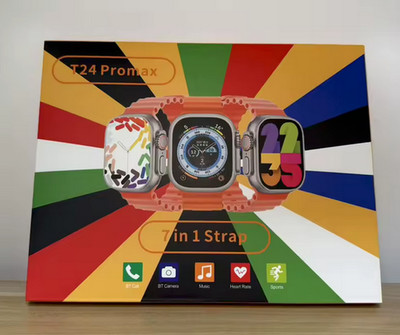 T24 Promax Smartwatch, BT Calling, Sports functions, 7 bands, Wireless Charging