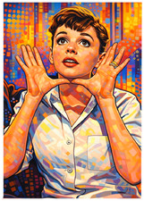JUDY GARLAND * Fun Novelty * CELEBRITY * Illustrated Art Card * ATC ACEO
