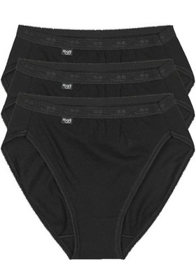 Sloggi Women s Basic+ Tai Briefs 3 Pairs Cotton Premium Comfort Black UK 20