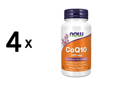 4 x Now Foods CoQ10 200mg (60 vcaps) (474,09 EUR/kg)