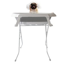 Elevated Dog Bath Tub Portable Pet Wash Station Gray w/ Drain System