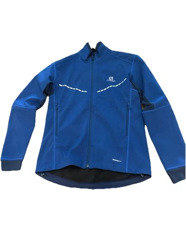 Salomon Agile Soft shell Activewear Jacket M Blue Running EUC - product listing photo