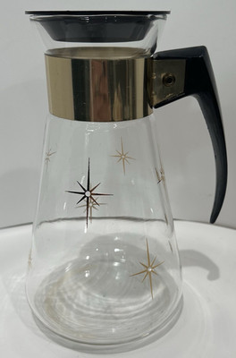 Vintage Corning Atomic Star Burst 8 1/2''  Coffee Pot  Server Carafe Mid Century