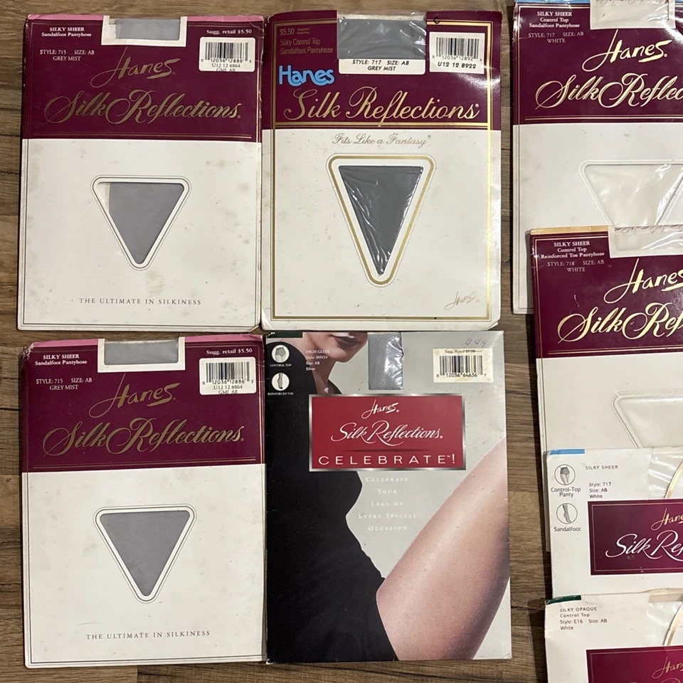 LOTE 17 pares de pantimedias Hanes Silk Reflections Control Top talla AB arcilla negro blanco Foto 2 de 4