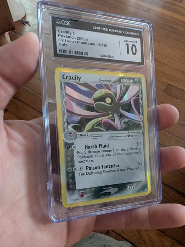 (TOP POP 15) 2006 Pokemon Ex Holon Phantoms 2/110 Cradily δ Holo CGC 10 GEM MINT