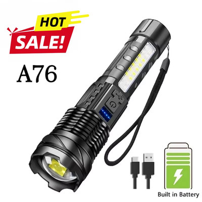 1000000LM Super Bright LED Flashlight Rechargeable USB-C Digital Display IPX8 Wa