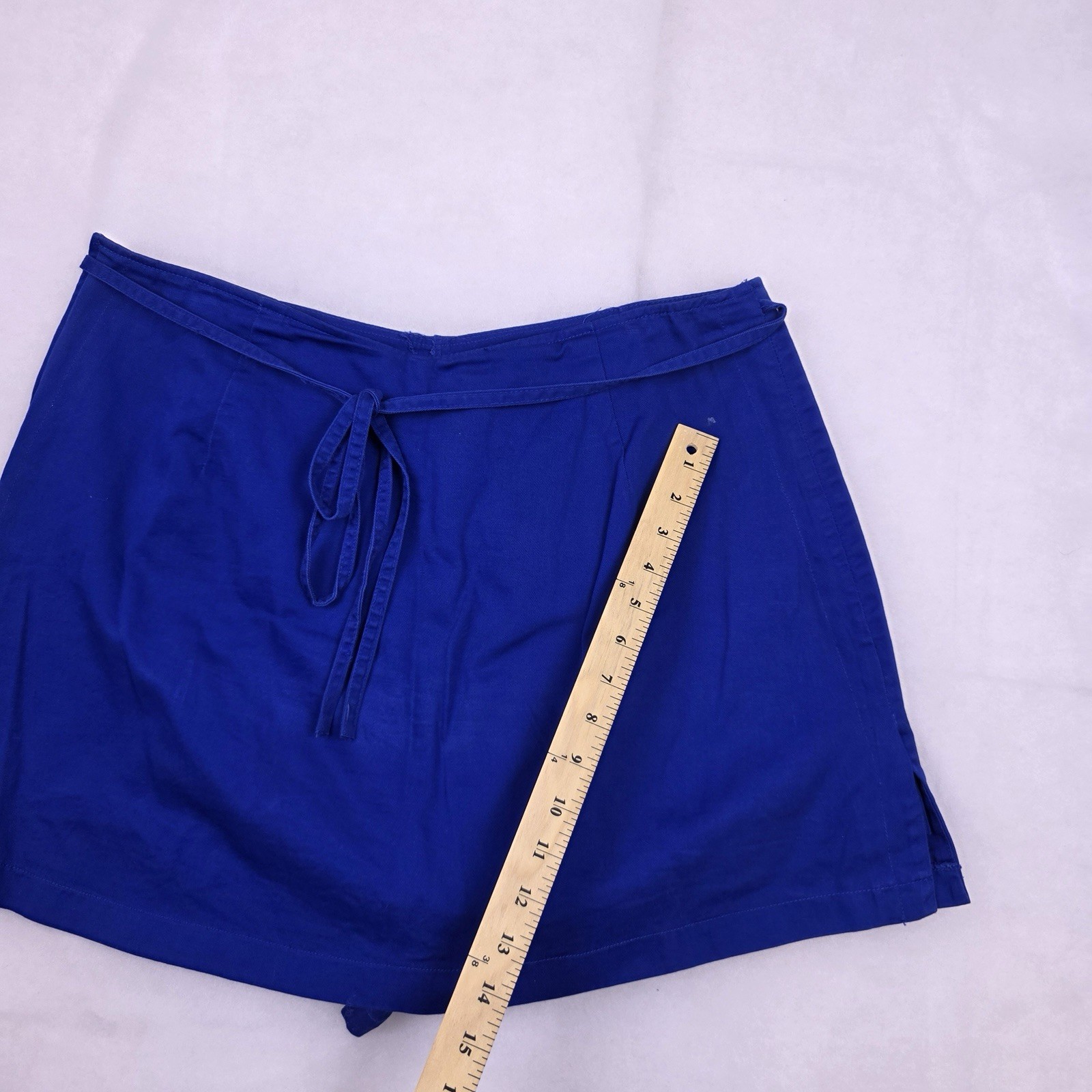Basic Editions Blue Cotton Wrap Skort Women’s Siz… - image 7