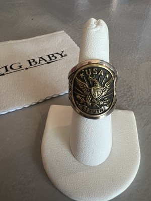 König Baby Adler Zigarren Band Ring Größe 8 Sterlingsilber 925 Q20-6090