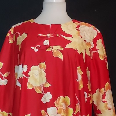 Sidan Hawaiian Dress Multicolor Caftan Zip back
