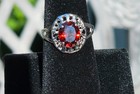 Size 7.5-8 Gorgeous Red Cocktail Ring, I Believe Is Stainless Steel. No Other... — photo 1