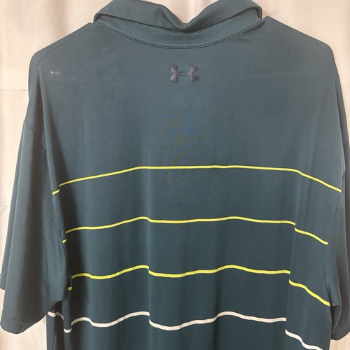 Under Armour Poloshirt Herren XL grün gestreift Playoff Performance Golf Freizeit - Bild 4 von 5